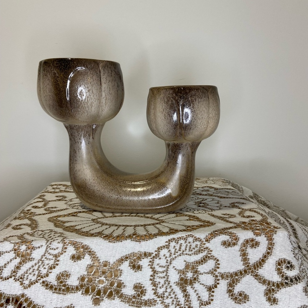Amazing West German Ceramic Dual Vase by Bay Keramic